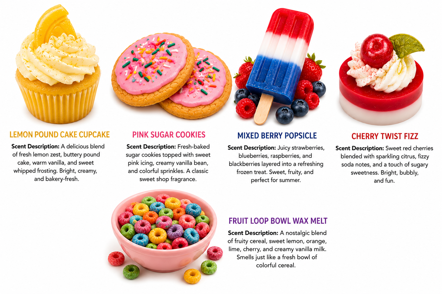 🇺🇸 July Heavenly Sweet Treats Wax Melt Subscription Box 🍋🍪🍒
