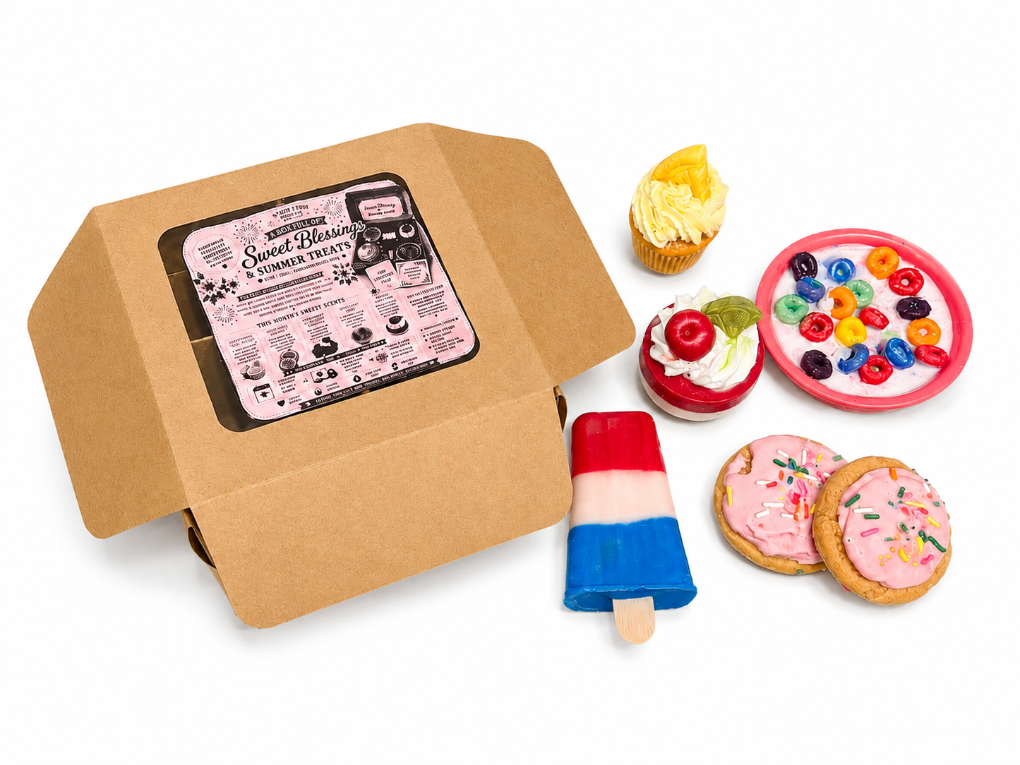 🇺🇸 July Heavenly Sweet Treats Wax Melt Subscription Box 🍋🍪🍒