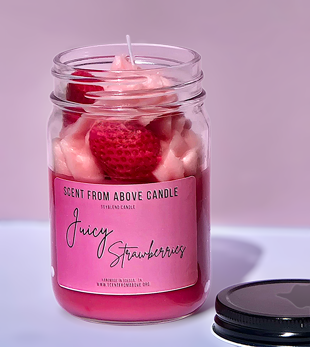 Juicy Strawberries Dessert Candle