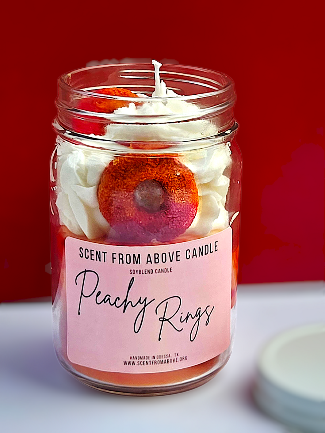Peachy Rings Dessert Candle